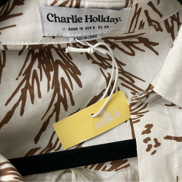 Charlie Holiday Lola Linen Romper Playsuit Isle of Palms White Linen Sz 6 B11 - Picture 8 of 8